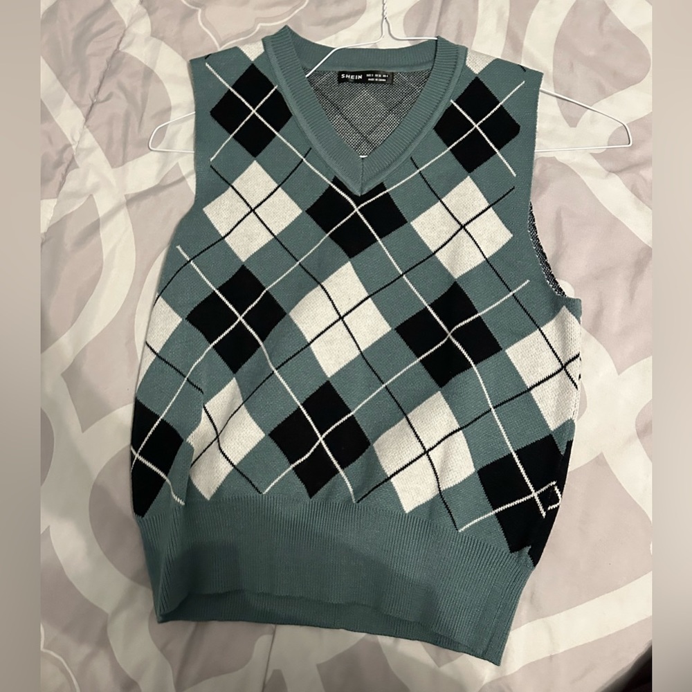Green plaid vest